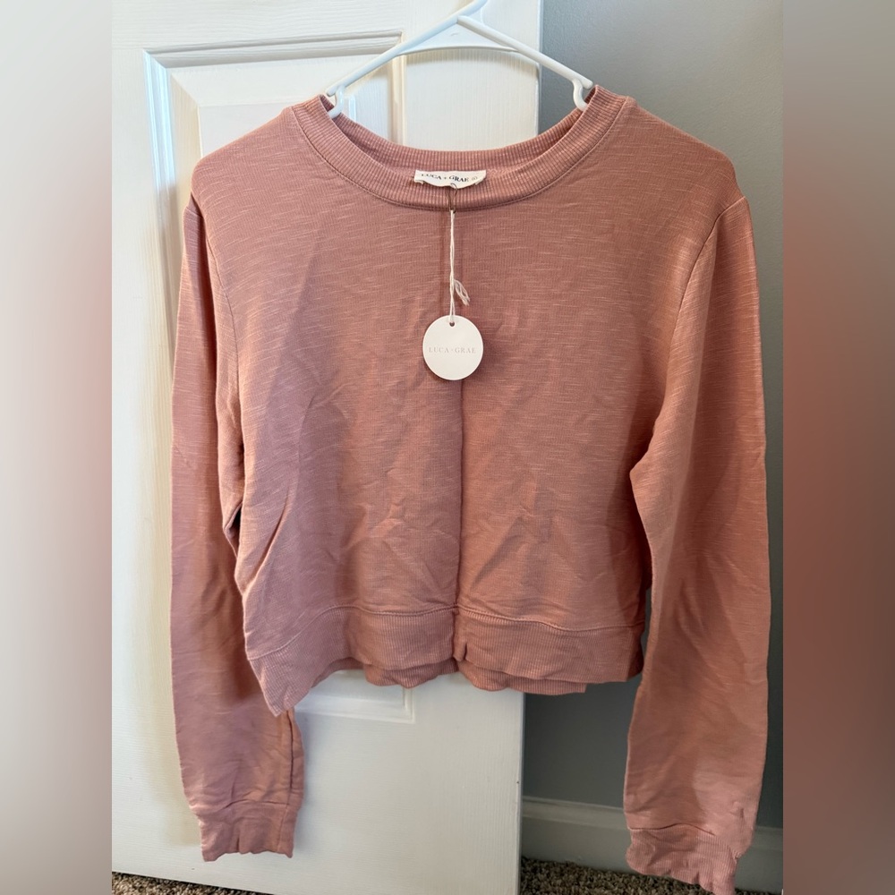 Elegant Mauve Crew Neck Sweater